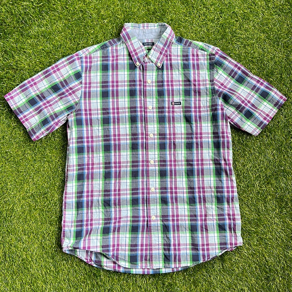 Chaps Plaid Short Sleeve Button-down Shirt